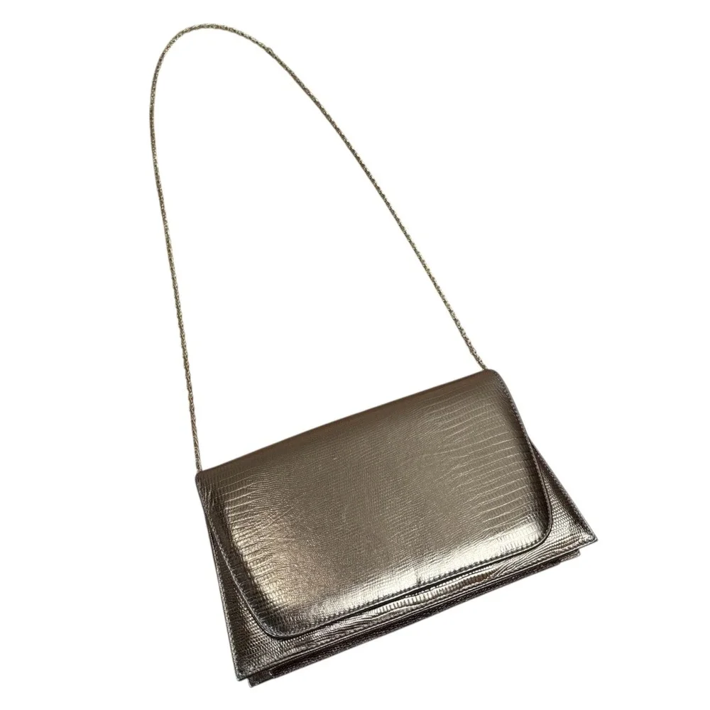 Vintage Ande Metallic Gold Evening Purse Chain Strap‎ Clutch Cocktail Bag